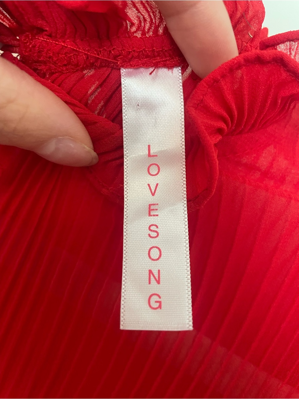 Red Ruffle Sleeve Top - Picture 3 of 4
